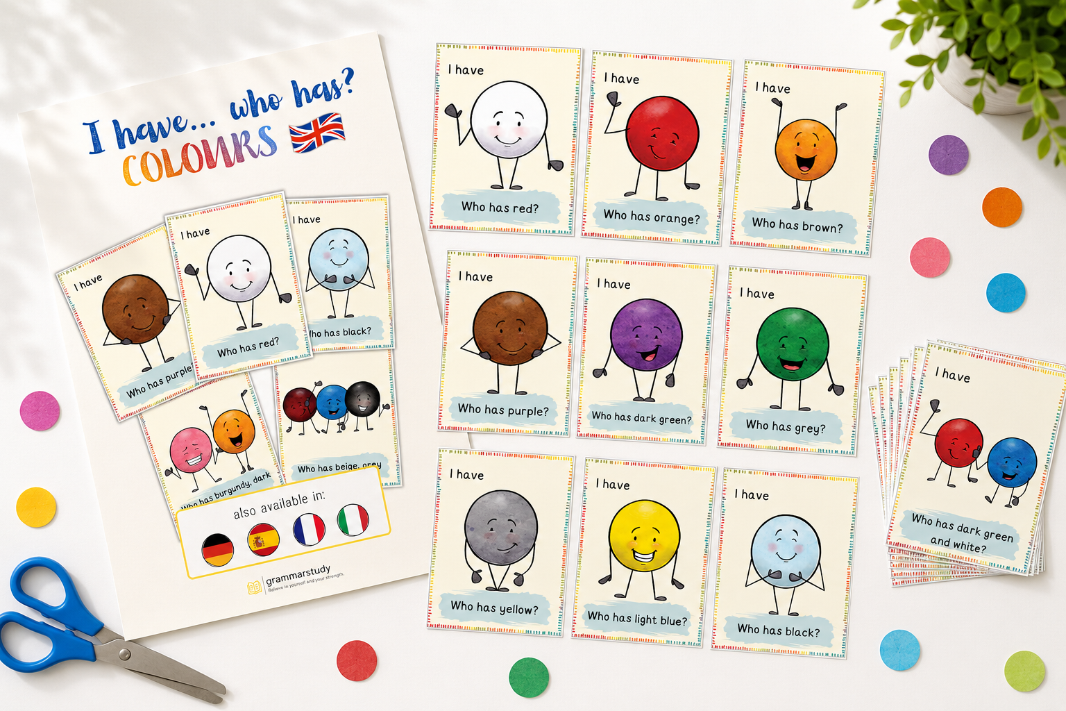 🇬🇧🇺🇸 Colours / Colors – I have..Who has...? 
