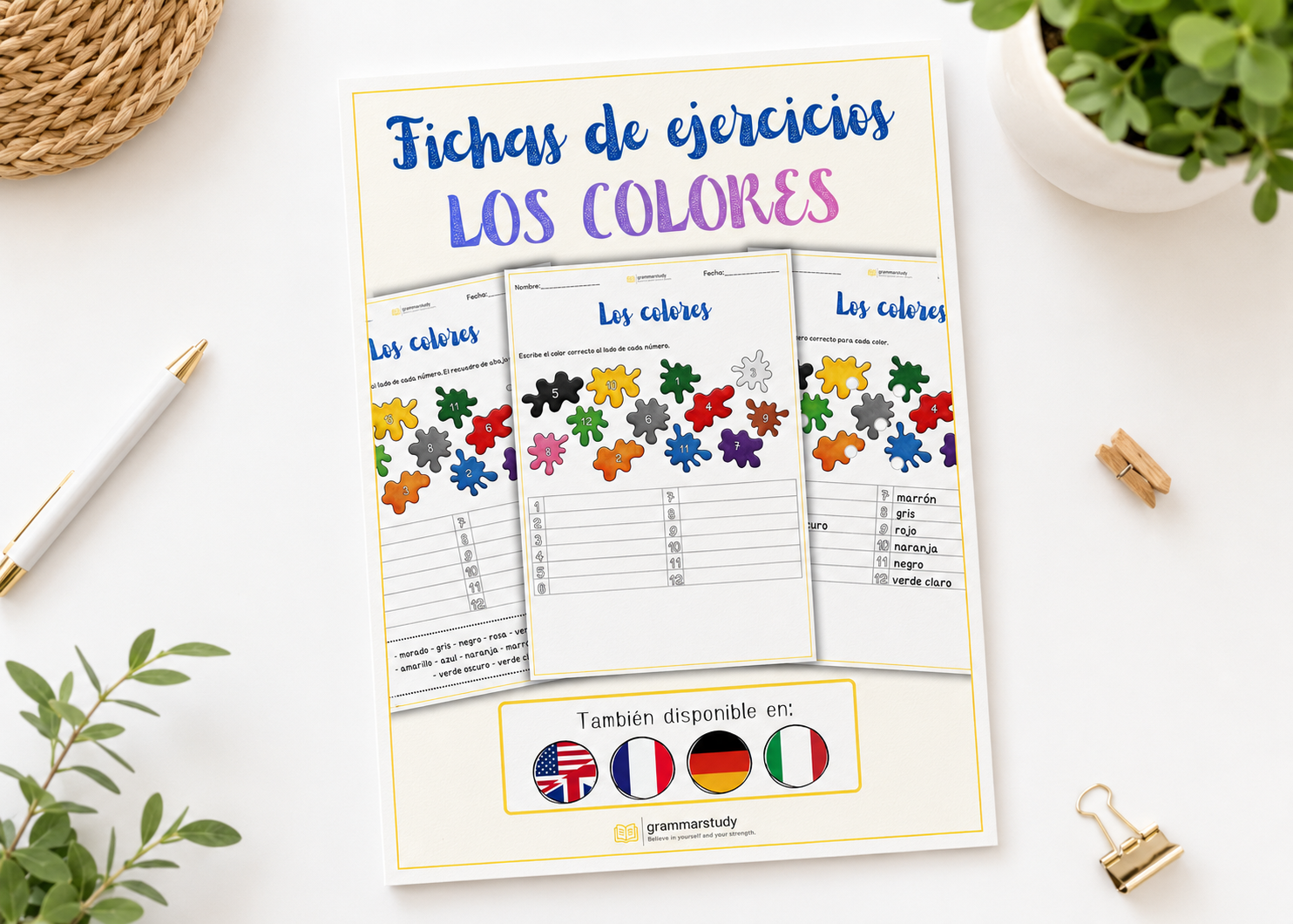 🇪🇸 Los colores - 3 Fichas de ejercicios