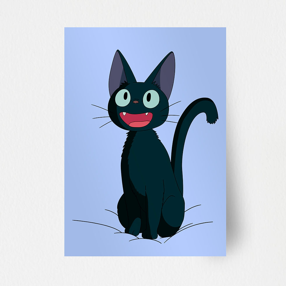 Miniatura: Gato Jiji sorridente do filme O Serviço de Entregas da Kiki