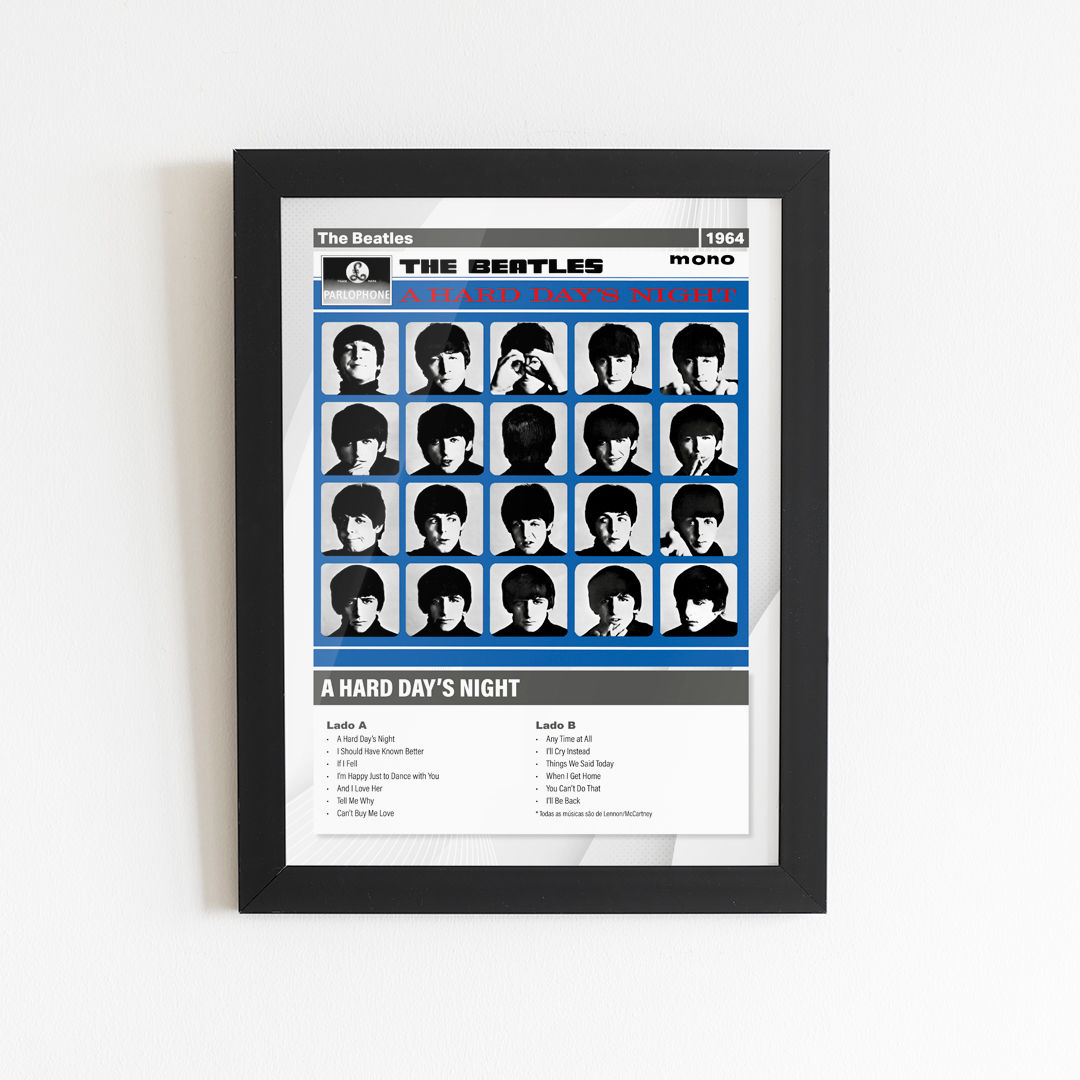 Quadro ou Poster Disco - The Beatles - A Hard Days Night