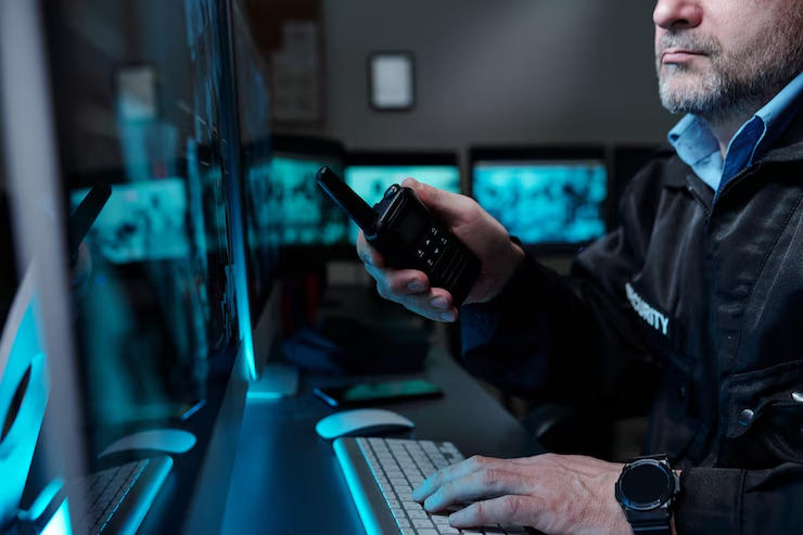 showing encrypted data streams from an MCP server to various user devices, emphasizing privacy and security.”