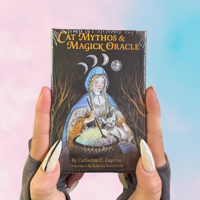 Cat Mythos & Magick Oracle Deck - 45 Illustrated Cards with Guidebook for