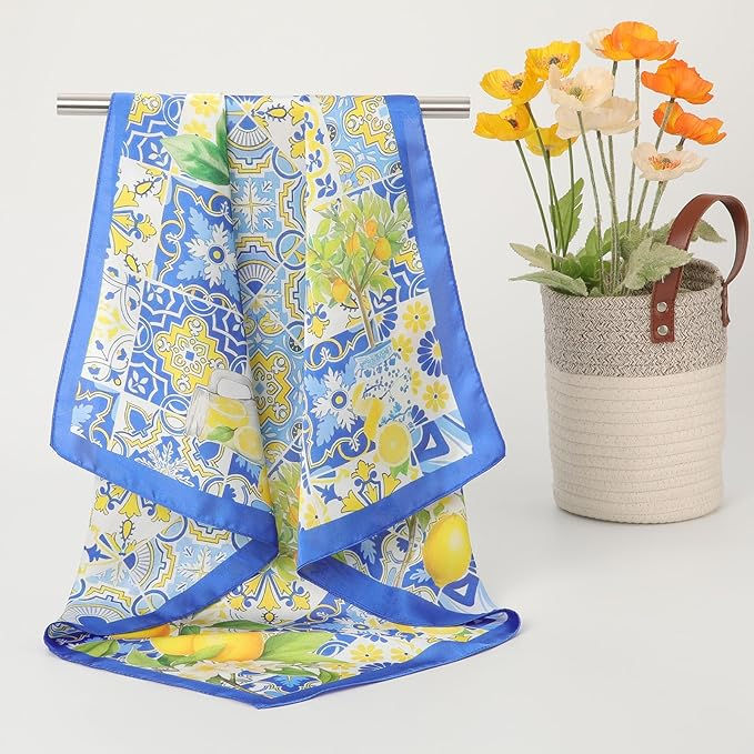 Thumbnail: Lemons & Florals - Headscarf for Veiling - Elegant Design with Intricate