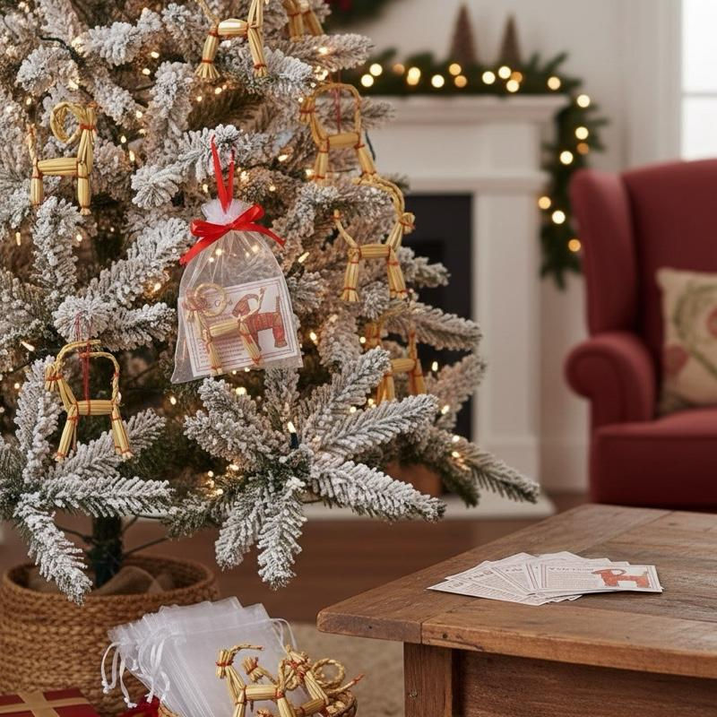 Thumbnail: Straw Goats - Yule Straw Goat -  Swedish Tradition Handmade Craft Hanging