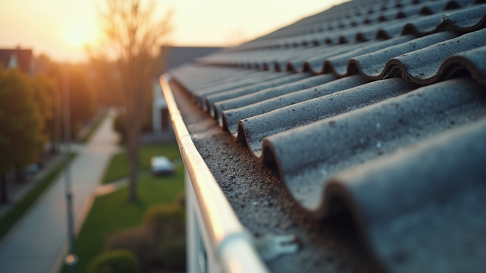 High angle view of a clean and well-maintained roof with clear gutters