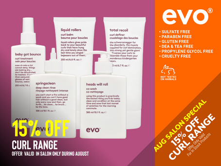 August 2022 | evo In-Salon 15% off Special!