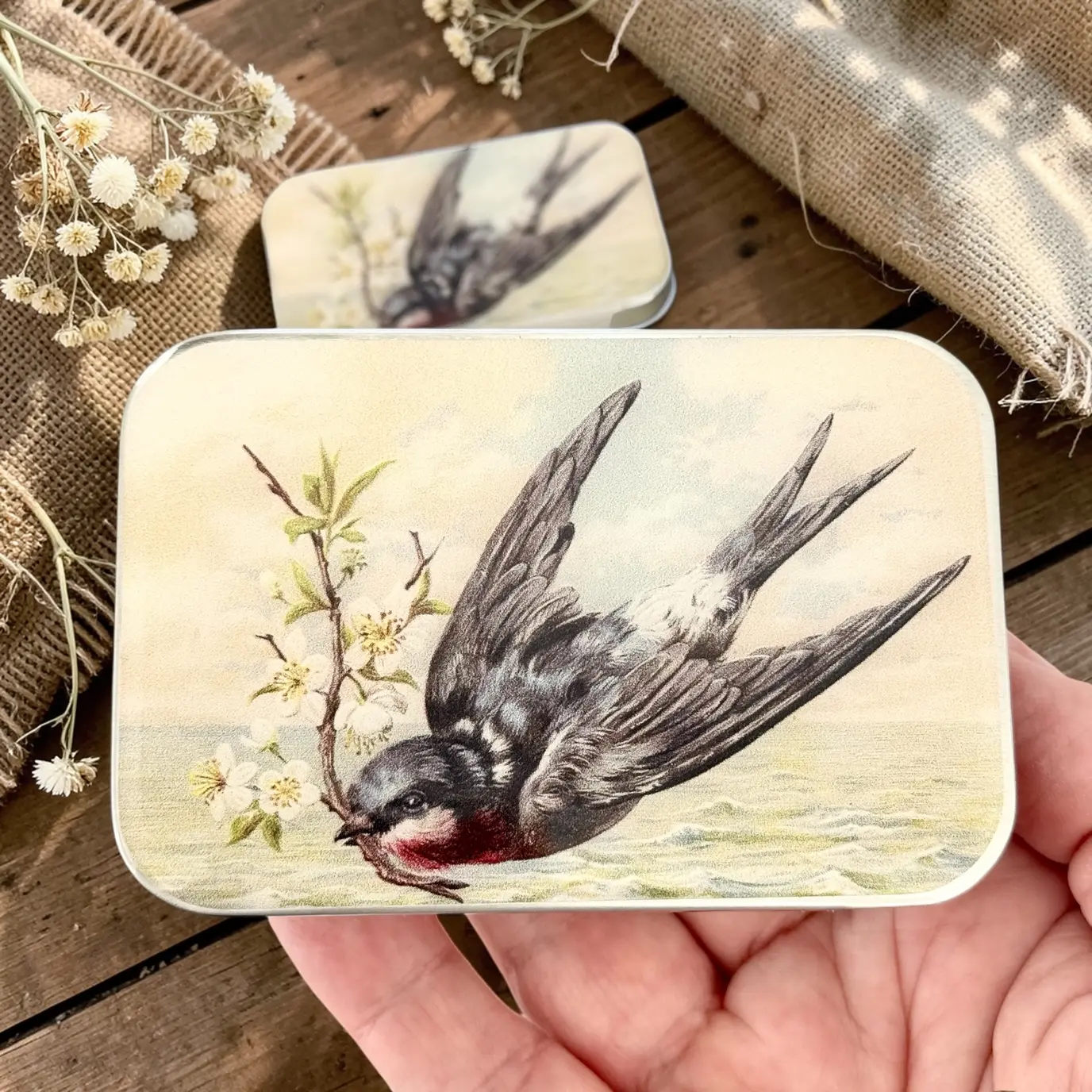 Aufbewahrungsdose / Frühlingsschwalbe