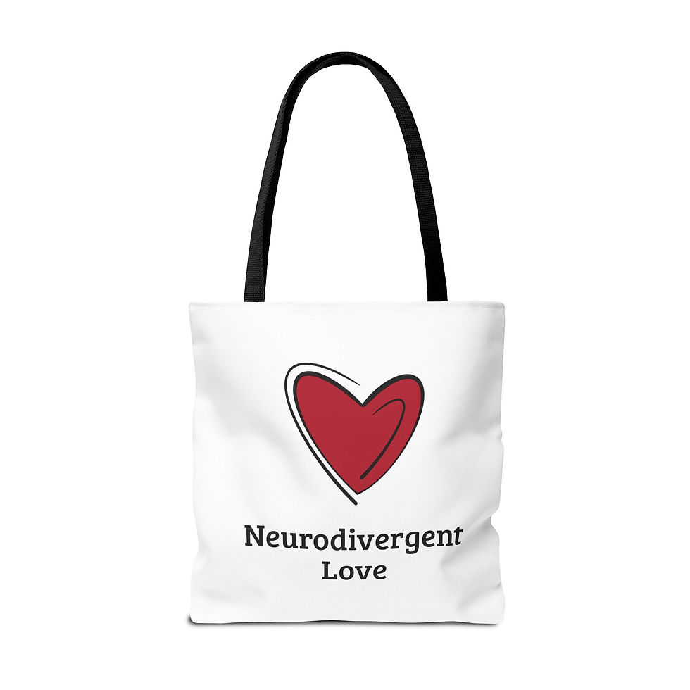 Thumbnail: Neurodivergent Love Tote Bag — "Authentically Atypical" A Heart Design