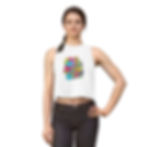 Thumbnail: Playful Women's Crop Top — Colorful Custom Print Party Doodle Graphic Shirt
