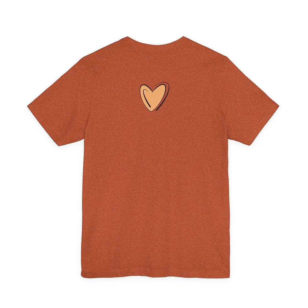Thumbnail: Retro Floral Doodle Tee — Colorful Boho Graphic T-Shirt with Heart Back