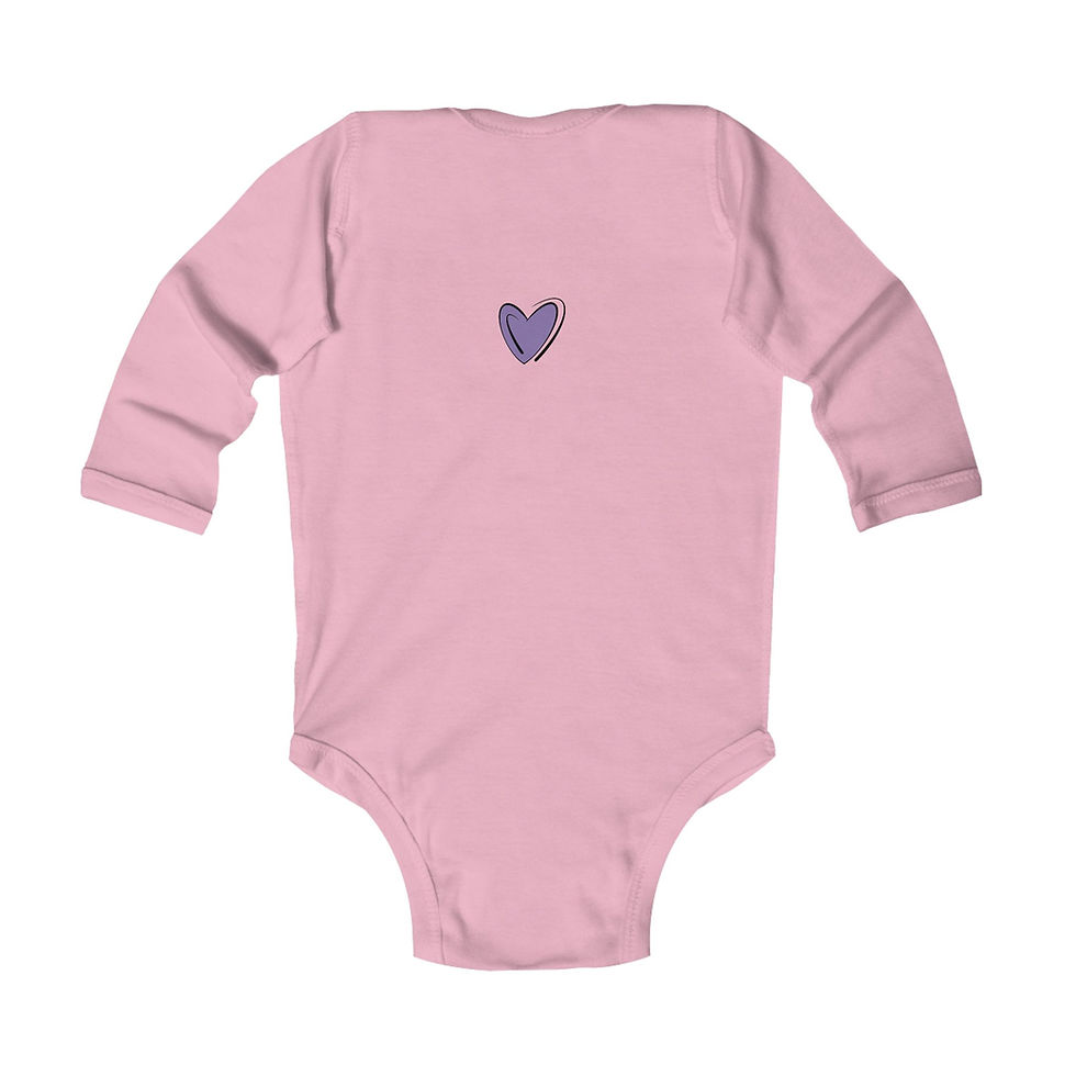 Thumbnail: Baby Bodysuit Colorful Striped Heart & Chirping Birds Infant Long Sleeve Onesie