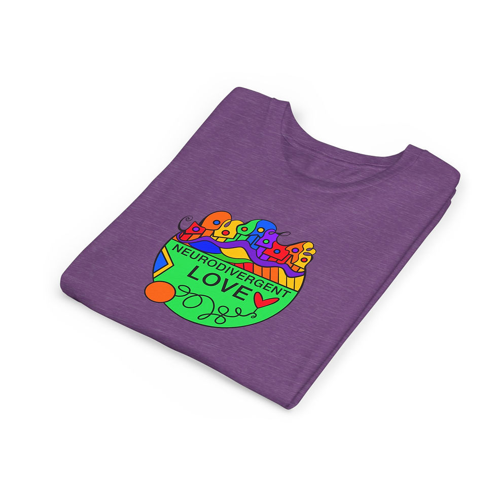 Thumbnail: Vibrant Neurodivergent Love Youth Tee – Rainbow Autism Pride Kids Shirt