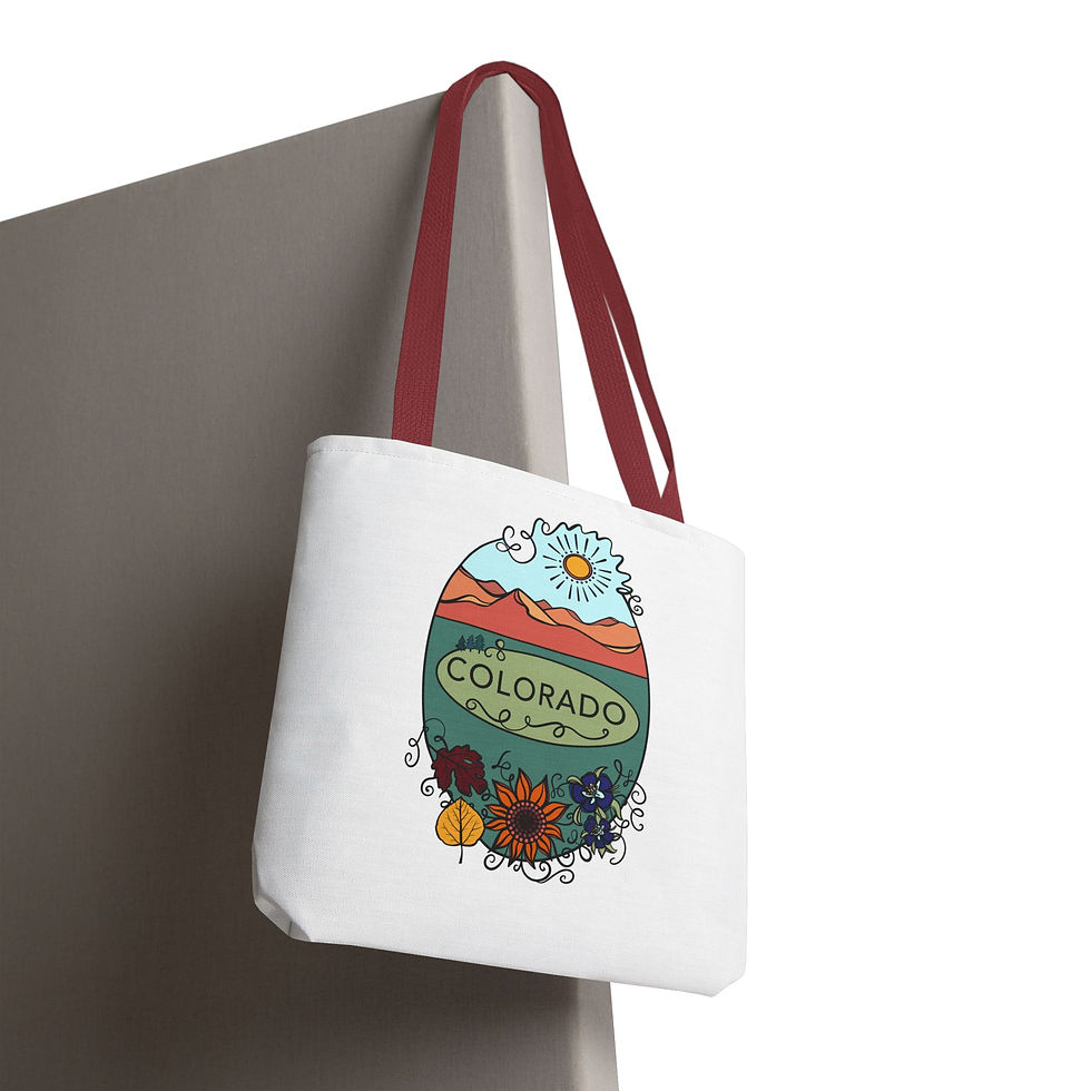 Thumbnail: Colorado Floral Mountain Tote Bag — Scenic All Purpose Rugged Bag