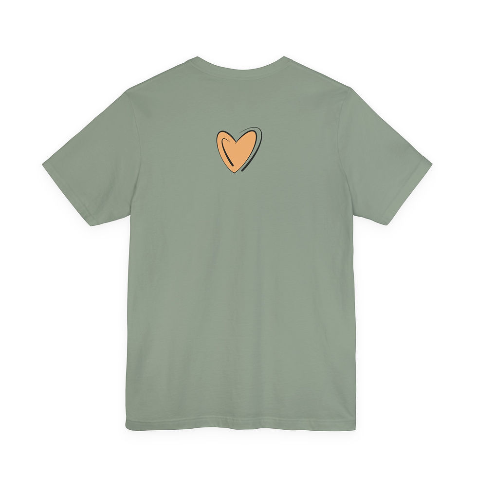 Thumbnail: Retro Floral Doodle Tee — Colorful Boho Graphic T-Shirt with Heart Back