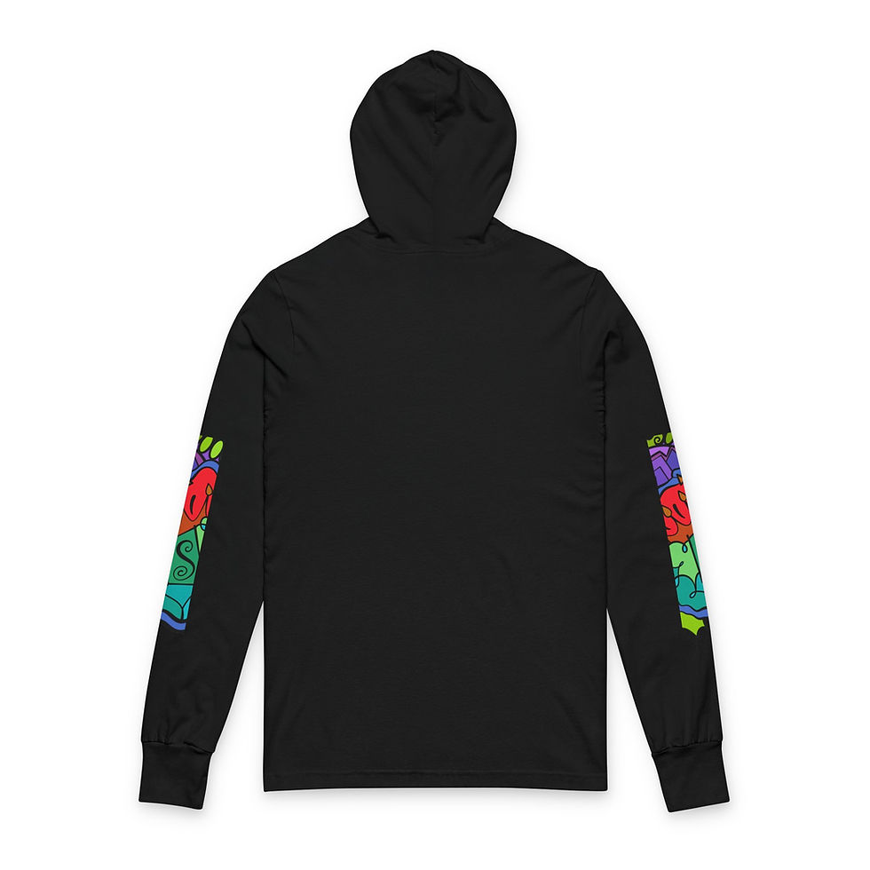 Thumbnail: Psychedelic Hoodie Long Sleeve Tee — Colorful Trippy Graphic Long-Sleeve