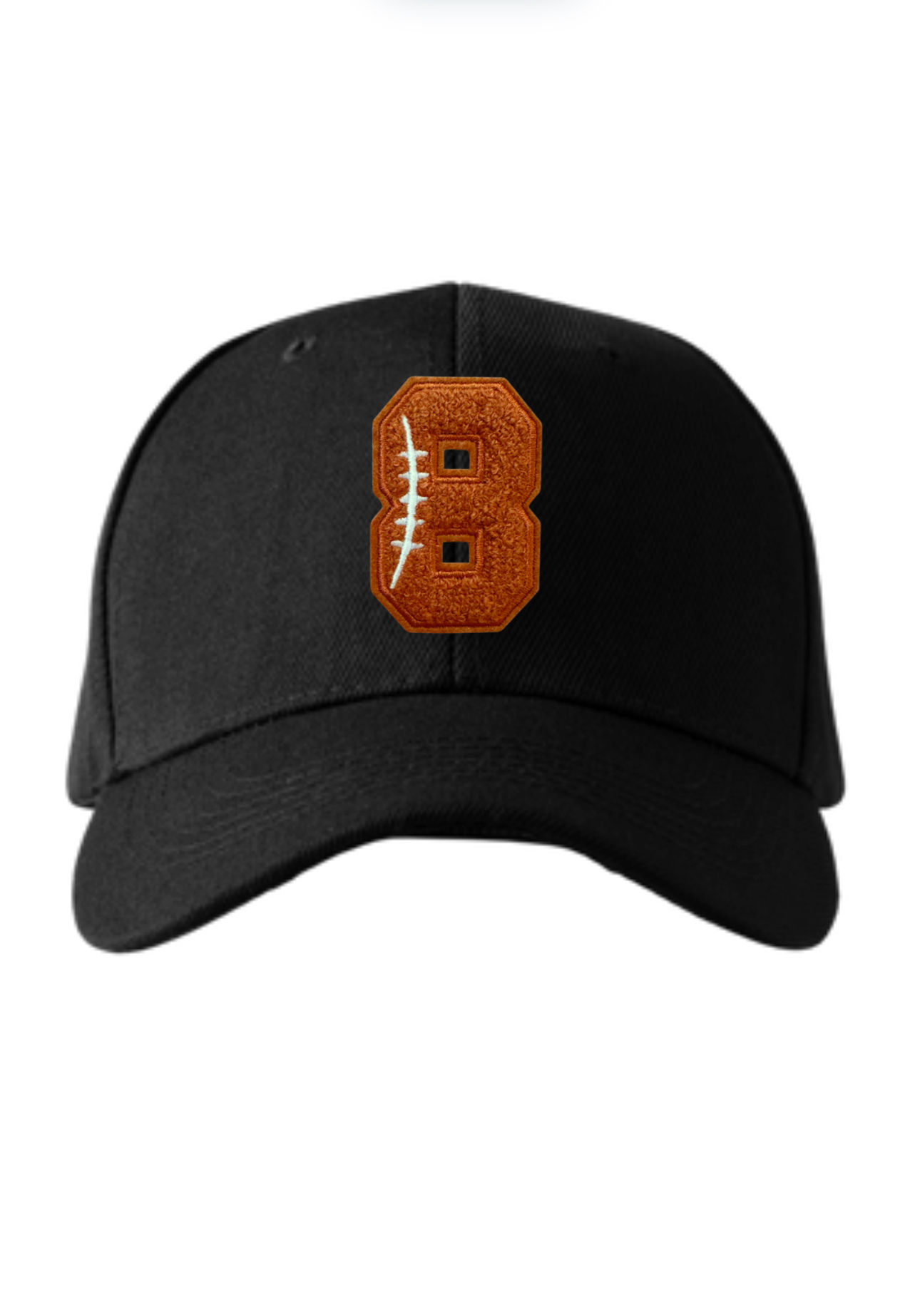 Chenille Football Number (without black outline) "baseball caps"
