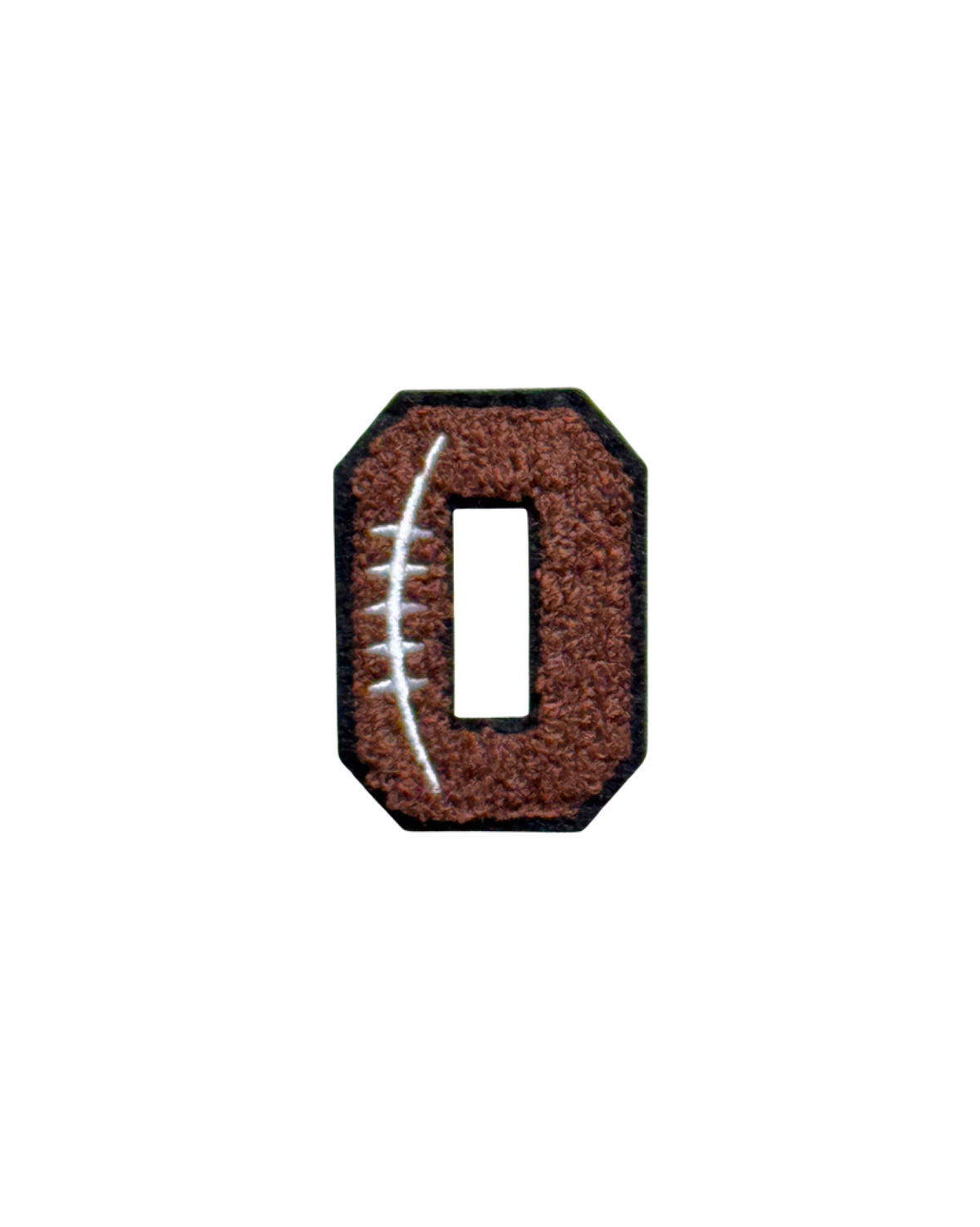 Chenille Football Number Patch WITH black outline