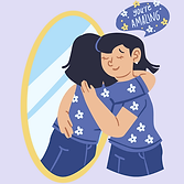 two people embracing in a cosmic setting, symbolising safe connection or emotional closeness