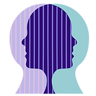 purple silhouette of a person with lines through face, representing identity exploration or feeling unseen