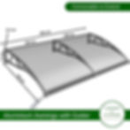 Aluminium Bracket Awnings 1.2m x 2.0m Grey, Window & Door Awnings