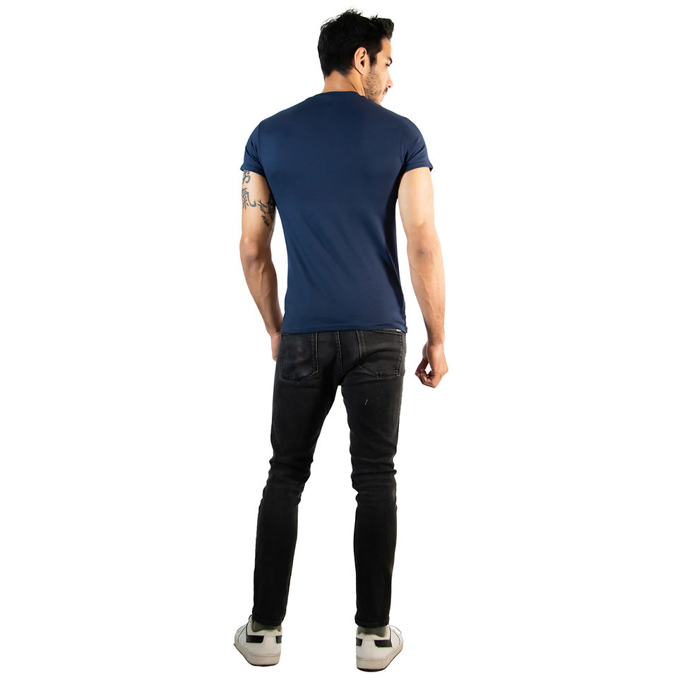 Miniatura: Playera Basica cuello redondo azul marino