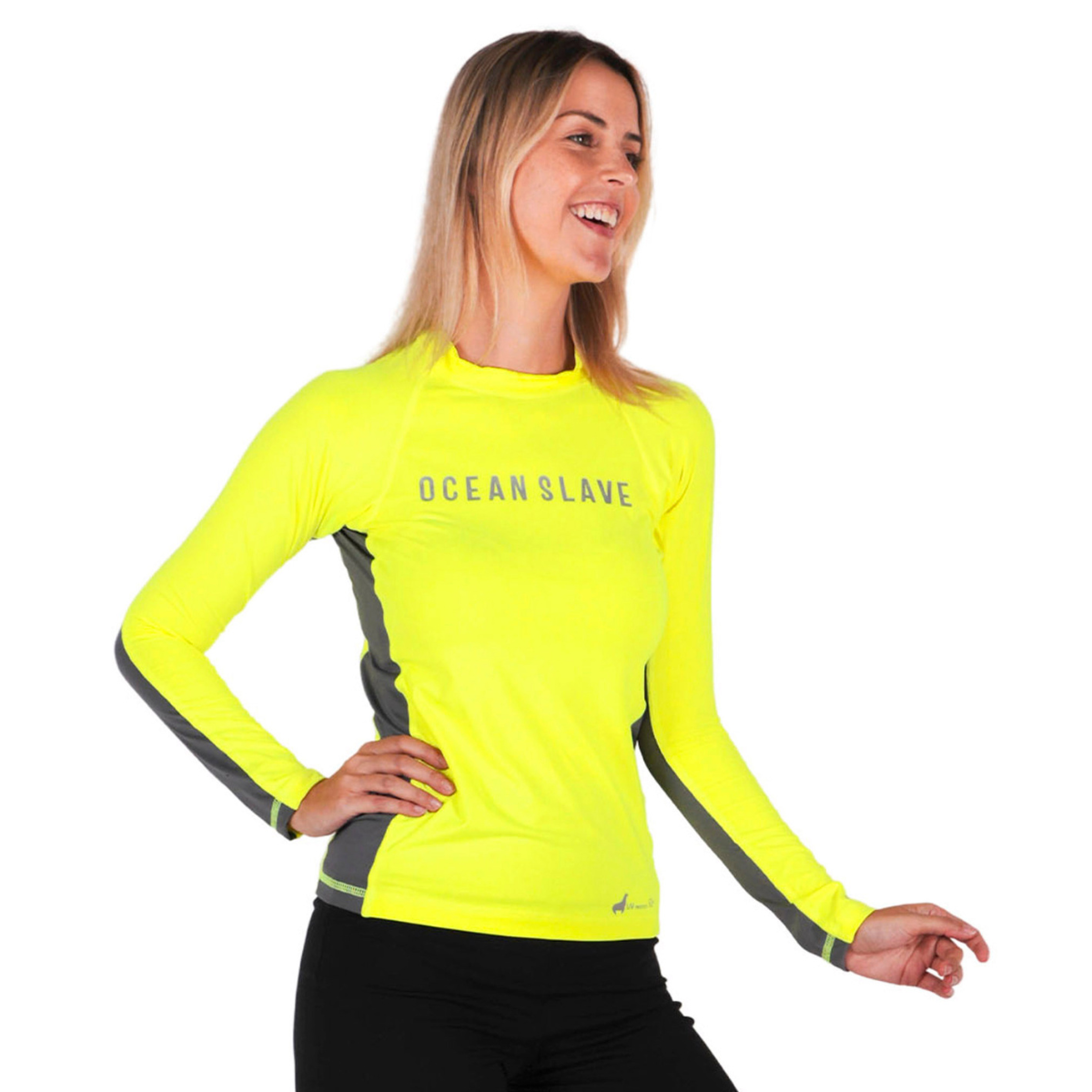 Playera rashguard summer yellow Ocean Slave