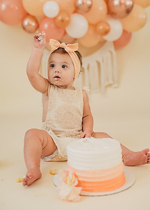 Smash Cake Boho Wild Flower Theme First Birthday Smash Cake Session in Arkansas Studio