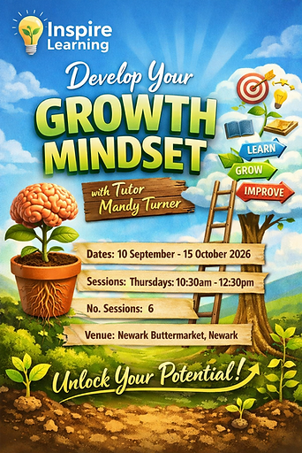 growth mndset, newark, butermarket, course, mandy turner, inspire learning,
