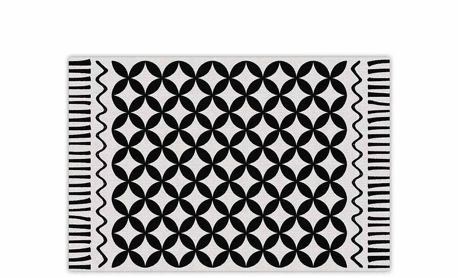 Venus - Vinyl Table Placemat - Black and white graphic pattern