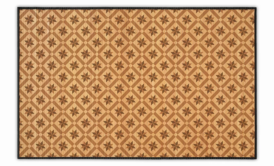 Wood Flowers - Bamboo Mat - Natural geometric pattern