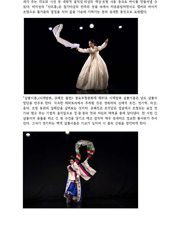 유혜진박지선의 춤 '수화지재'...성균관대 출신 두 한국 춤꾼의 건무_페