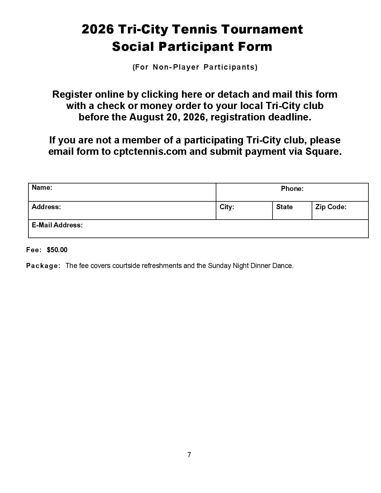 Tri-City Social Participant Registration