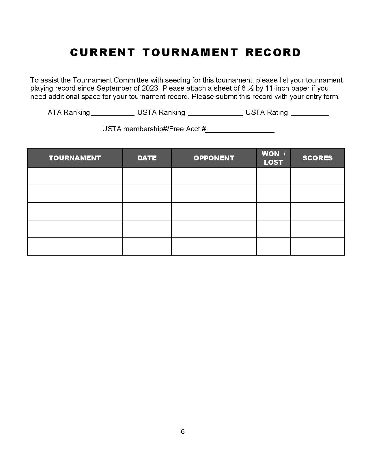 Tri-City Tournament Information