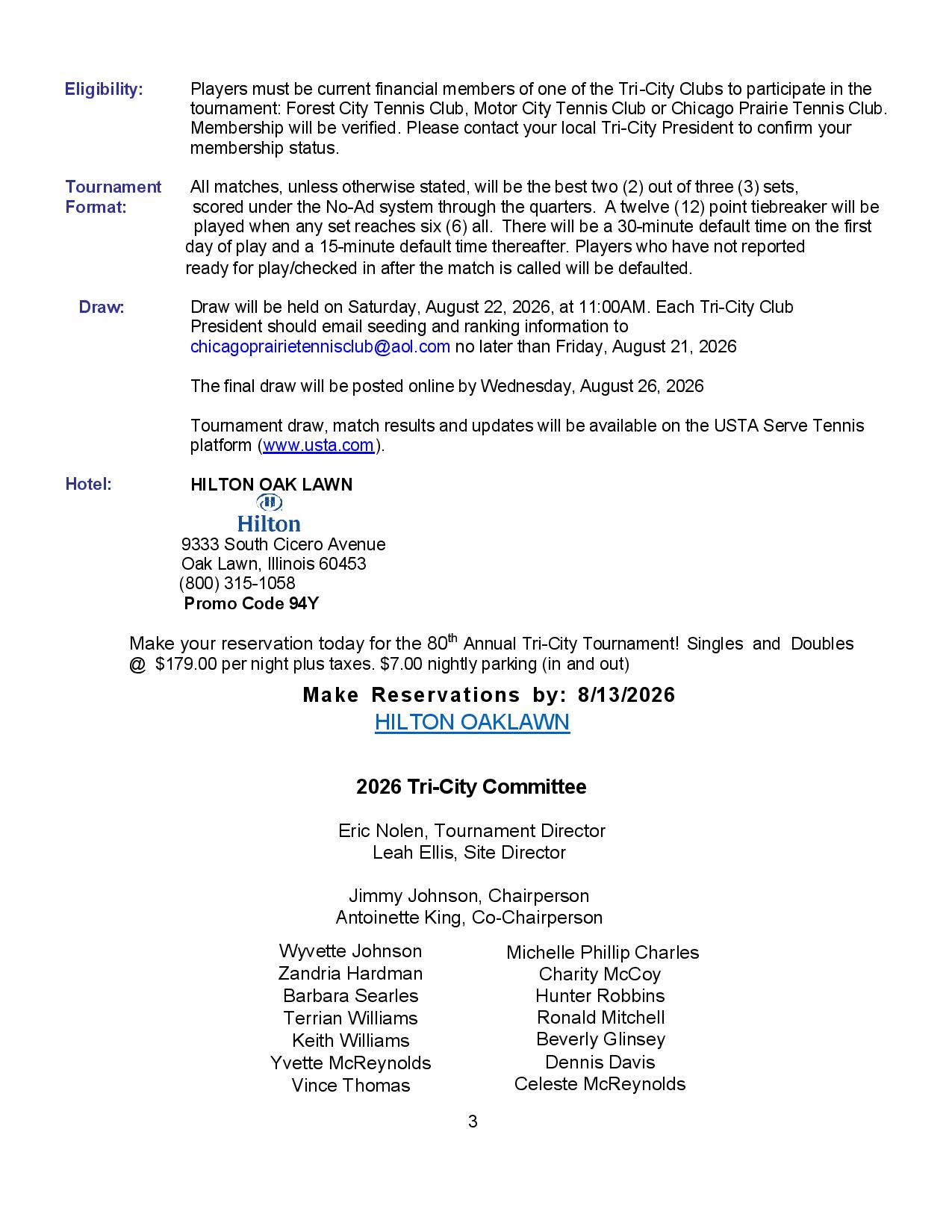 Tri-City Tournament Information