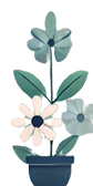 Blue and Pink Flower Decoration