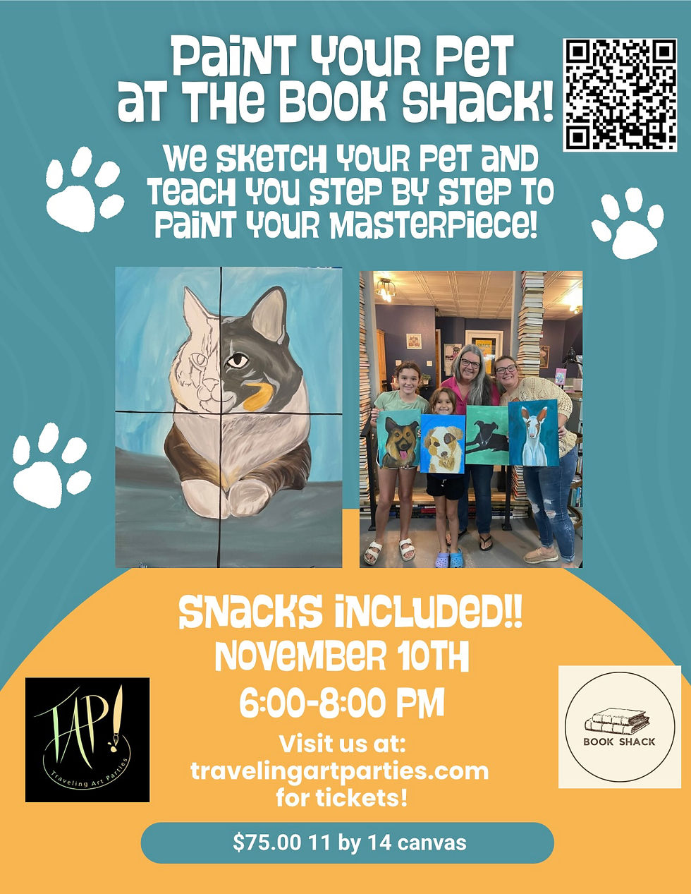Paint your Pets at The Book Shack!