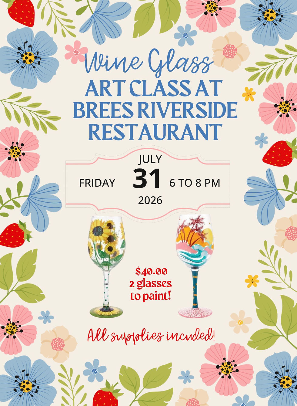 Paint Night at Bree’s Riverside Restaurant!