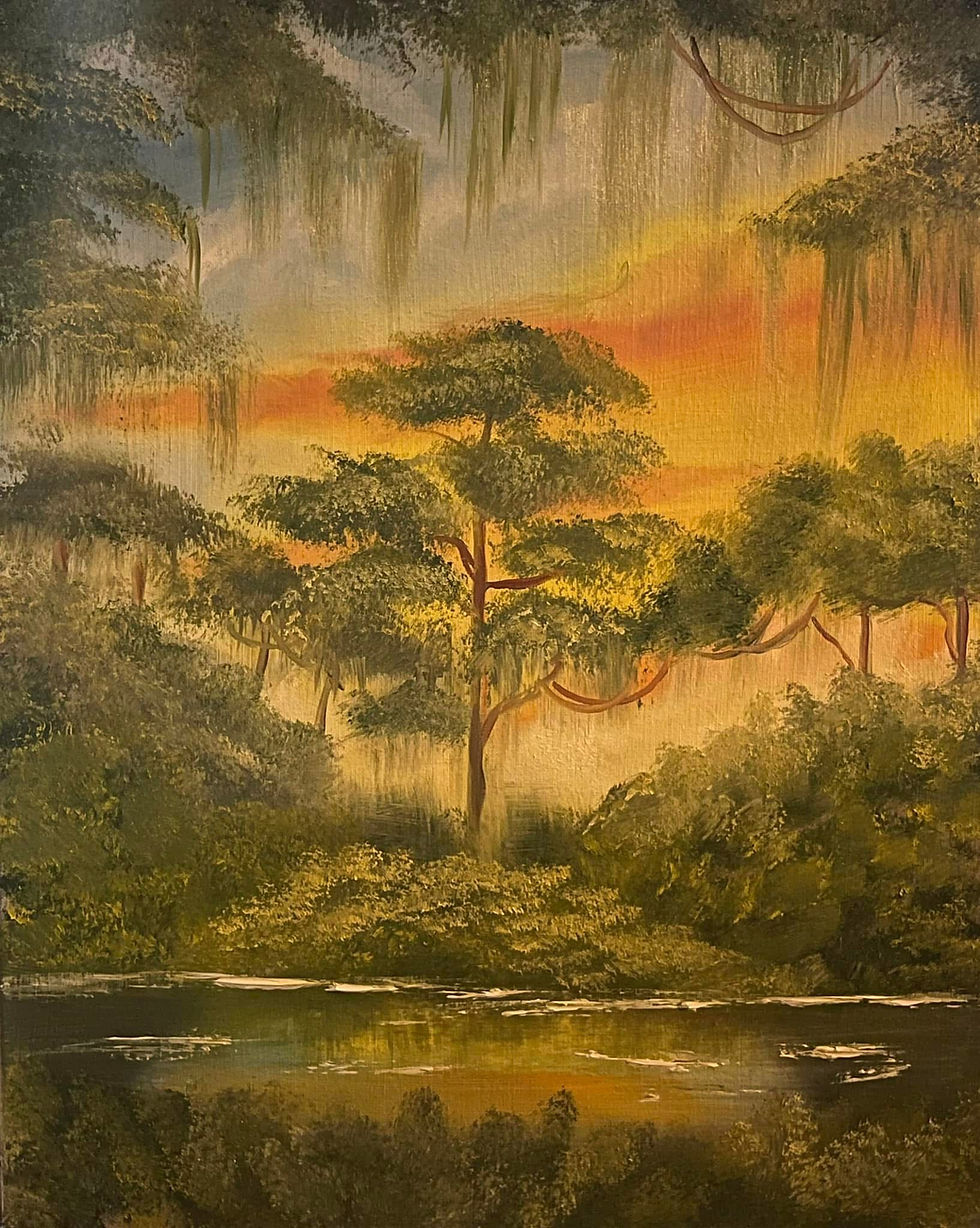 Oil Paint Landscape at Hernando Beach Java & Kava! 