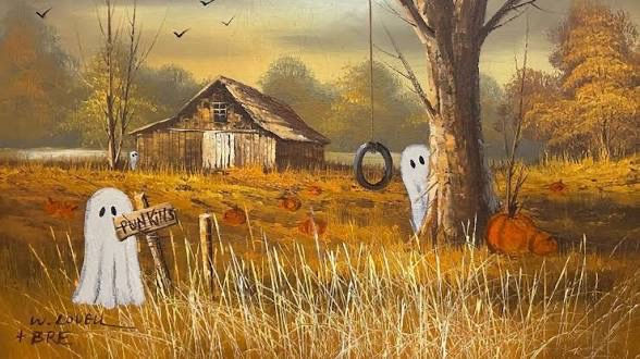 Thrifted Spooky Painting!  