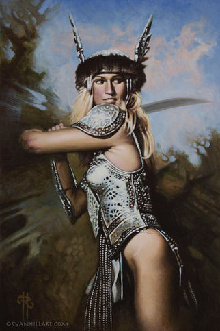 Valeria conan barbarian valkyrie warrior norse mythology woman painting