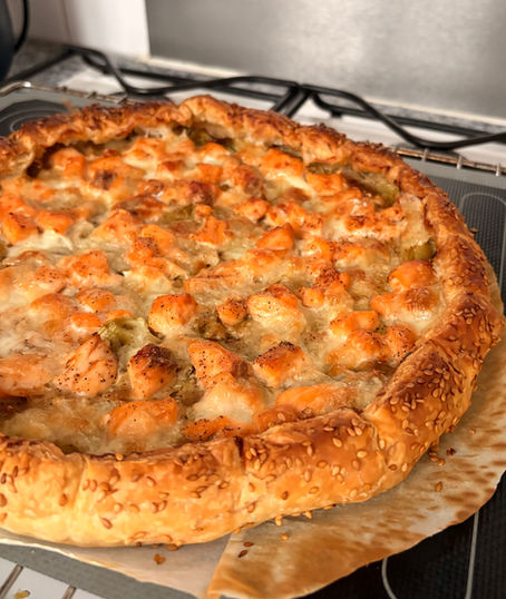 Tarte saumon, poireaux & mozzarella