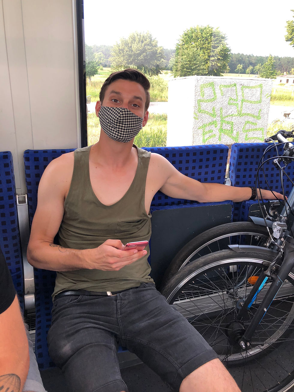 Alex working to get rid of his farmer tan