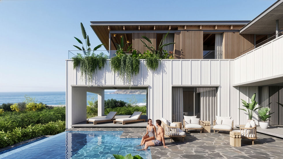 Beach Architects infinity pool terrace overlooking the Indian Ocean, Plett Lagoon Estate, Plettenberg Bay.