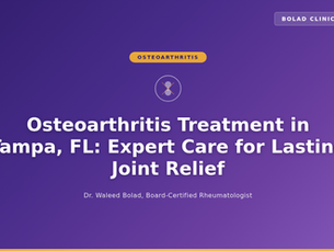 Osteoarthritis Treatment in Tampa, FL: Expert Care for Lasting Joint Relief