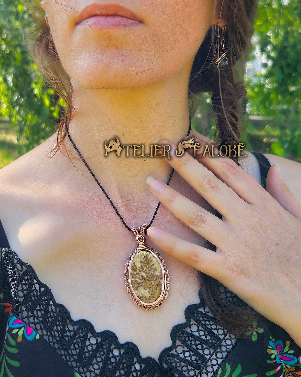 Miniature : Pendentif Nidavellir - Psilomelane dendritique