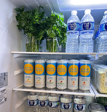 Fully stocked fridge ready for guests arriving at their Charleston VRBO vacation rental