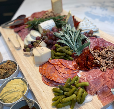 Custom charcuterie board prepared for Charleston AirBnB vacation rental guests