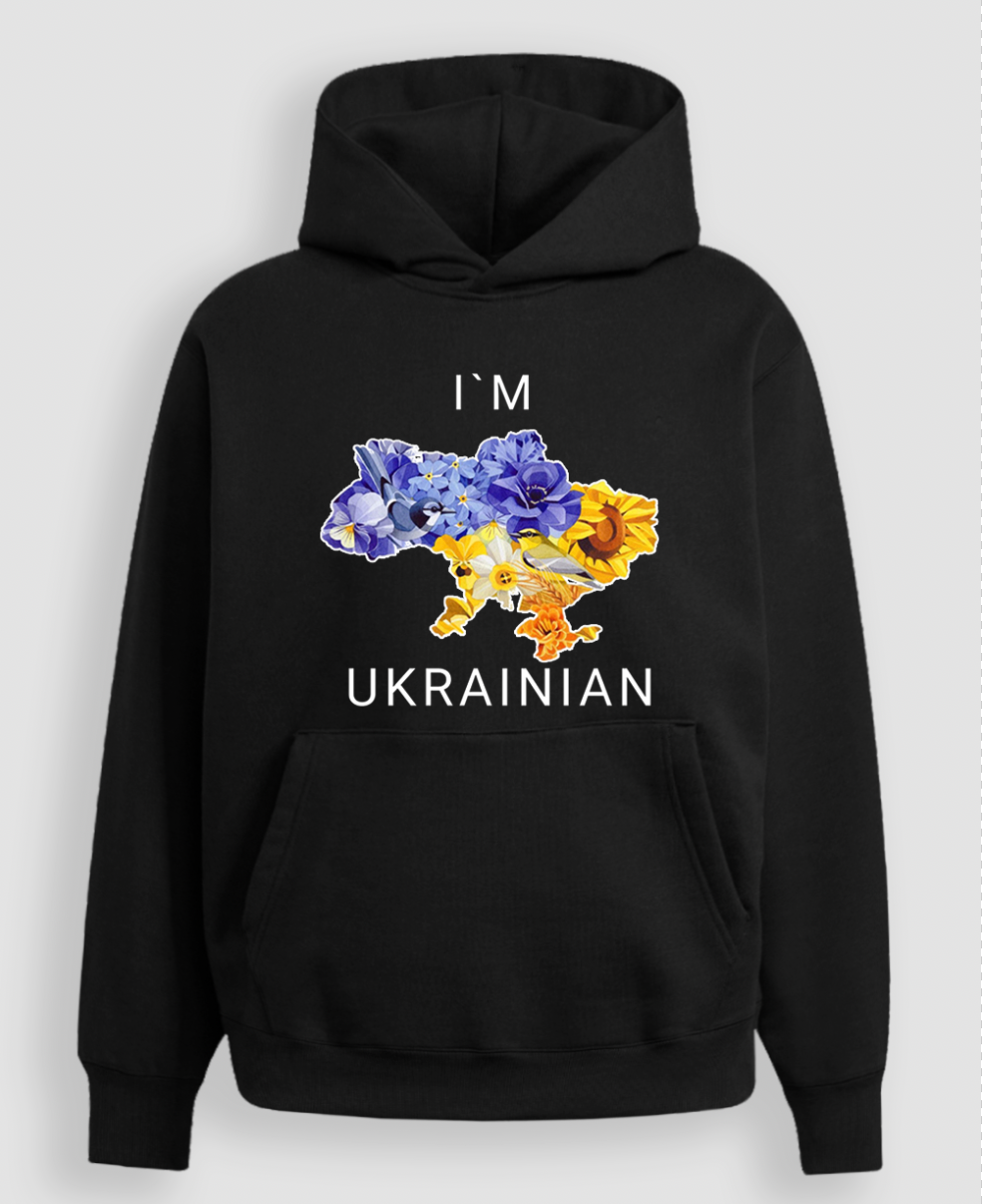 Худі "I'm ukrainian мапа квіти"
