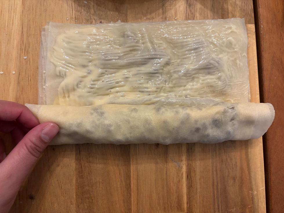 Roll of farmaas being prepared