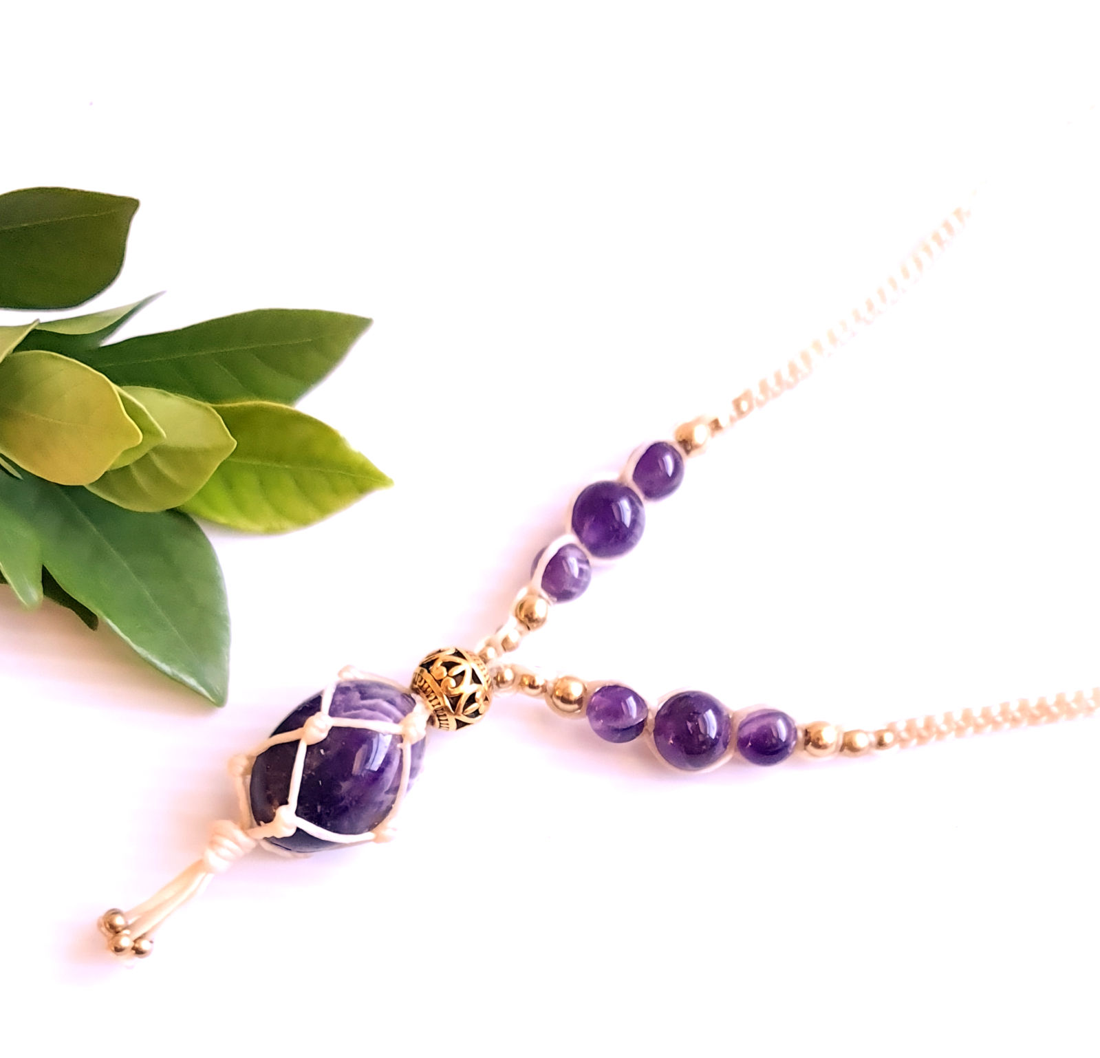 Amethyst Macramé Necklace